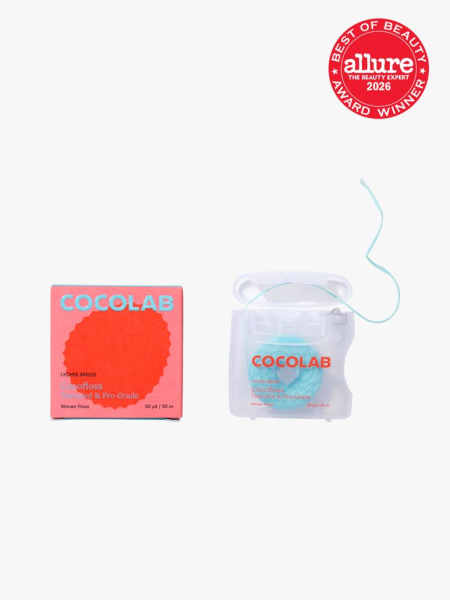 Cocolab Cocofloss in branded components on a light gray background with the 2026 best of beauty seal in the top right corner
